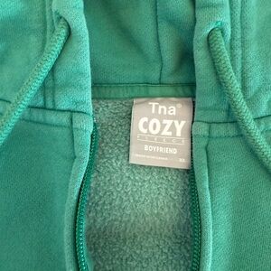 TNA Cozy Fleece Hoodie in Green
